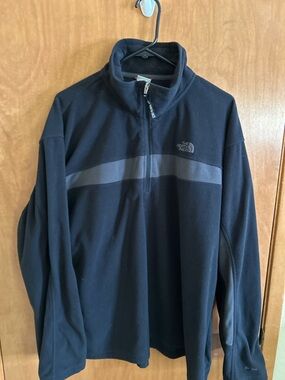 The North Face Pullover Men's XXL Fleece Black And Gray TKA 100 Micro 1/4 Zip